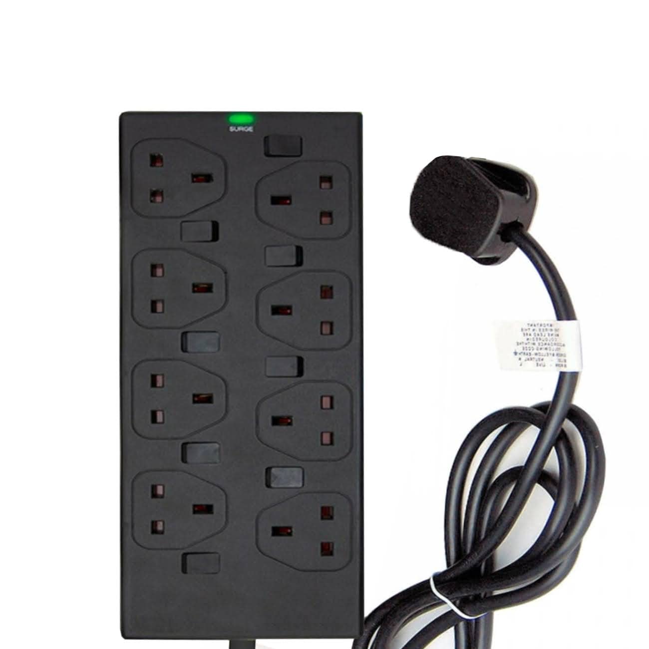 Extension lead long Mains Power Extension Cords Approx 13 Ampere Heavy Duty UK Certified Lead Ideal For Multiple Appliances of Home & Office (8 way 2m)