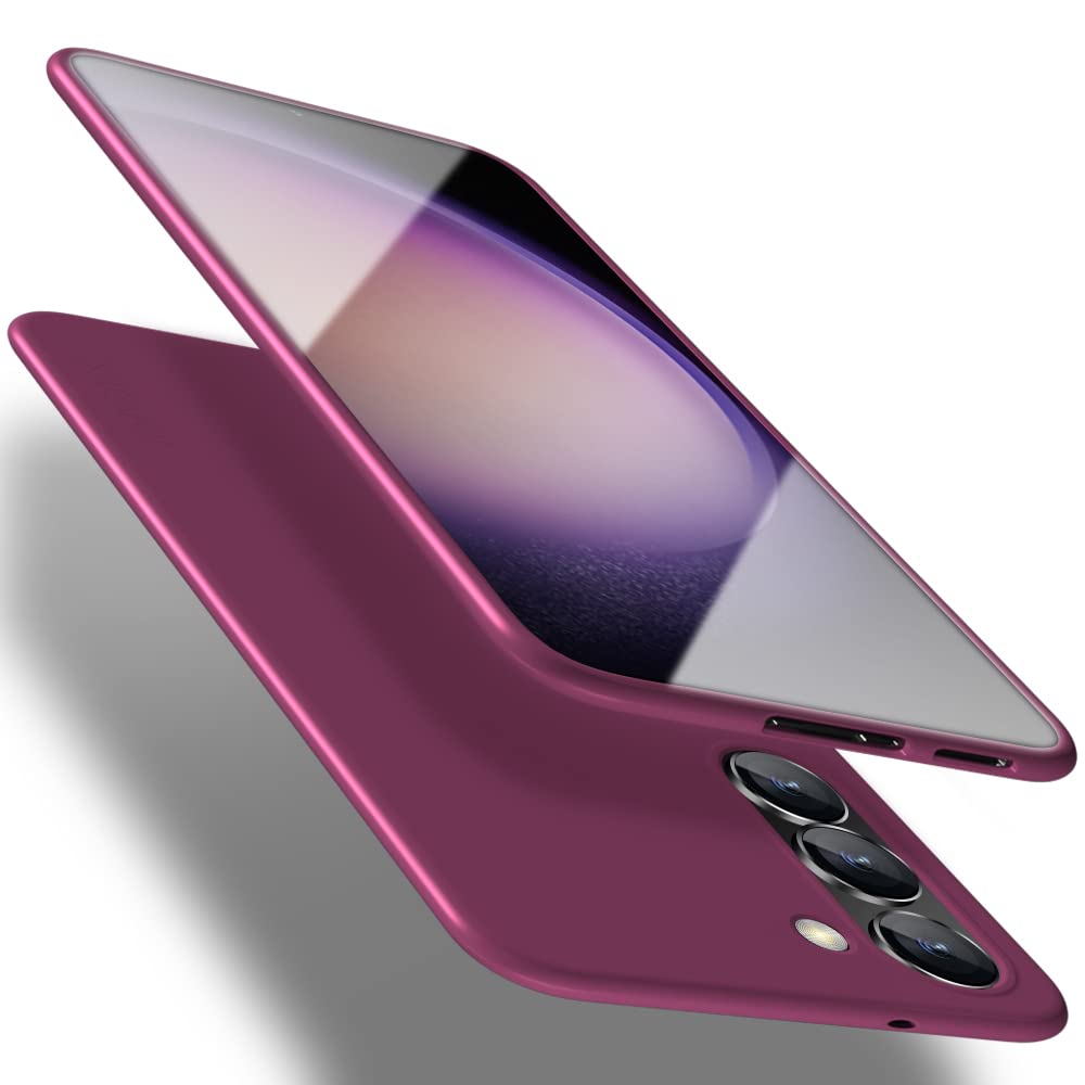 Samsung Galaxy S23+ Plus Case Slim Fit Soft TPU Super Thin [Guardian Series] S23 Plus Phone Back Cover Light Protective Matte Finish Coating Cases-Wine red