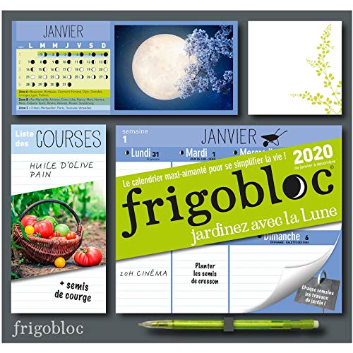 Télécharger Frigobloc Jardiner avec la lune 2020 - Calendrier d'organisation familiale (de janv. à déc. 2020): Livre PDF Gratuit
