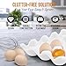 Flexzion 12 + 6 Cups Ceramic Egg Holder for Fridge - 18 Porcelain Egg Tray Container Keeper Storage Organizer Decorative Serving Stand Serveware for Refrigerator Countertop Display Kitchen (White)