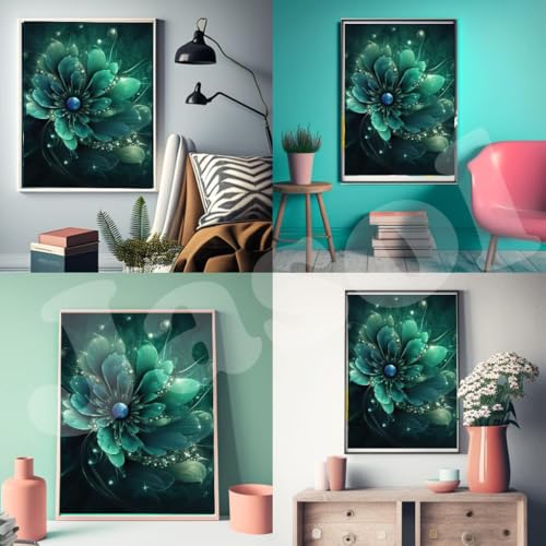 Image of Jasol Diamond Painting Kit, 40x30 Cms, Full Drill, 5D Crystals, Home Wall Decor Gift Set (Flower of Uranus M45606)
