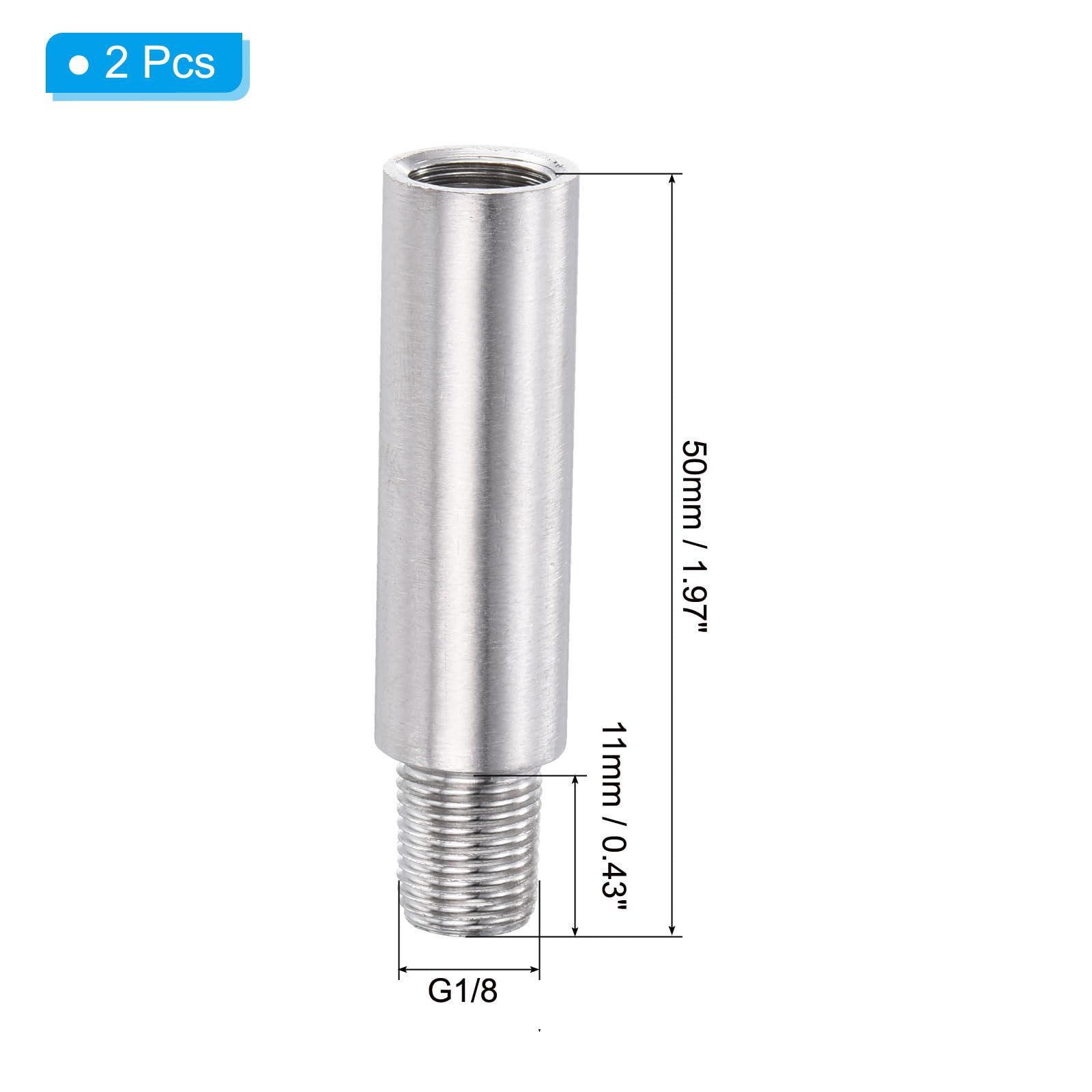 Extension De Douche En Acier Inoxydable 304 - Longueur 50mm - Marque Uxcell
