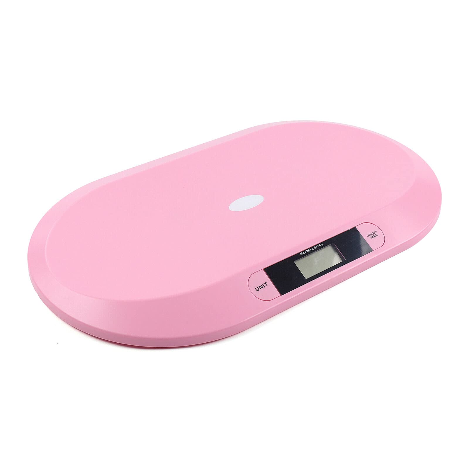 Bilancia Bambino Elettronico, Pesa Bambino con Display LCD per Neonati da 30 g a 20 kg, Segue la Crescita del Bambino, Memorizza l'Ultima Pesata, con Funzione Tare (Rosa)