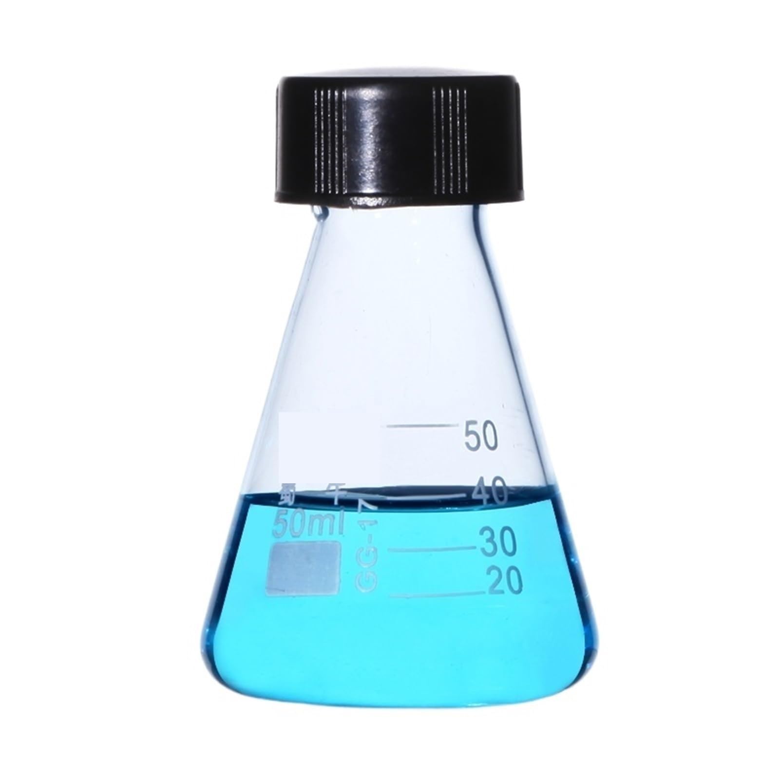 Matraz aforado de borosilicato, 1 matraz cónico de Vidrio con tapón de Rosca, matraz Erlenmeyer Triangular de Vidrio de borosilicato Grueso, Equipo de Laboratorio