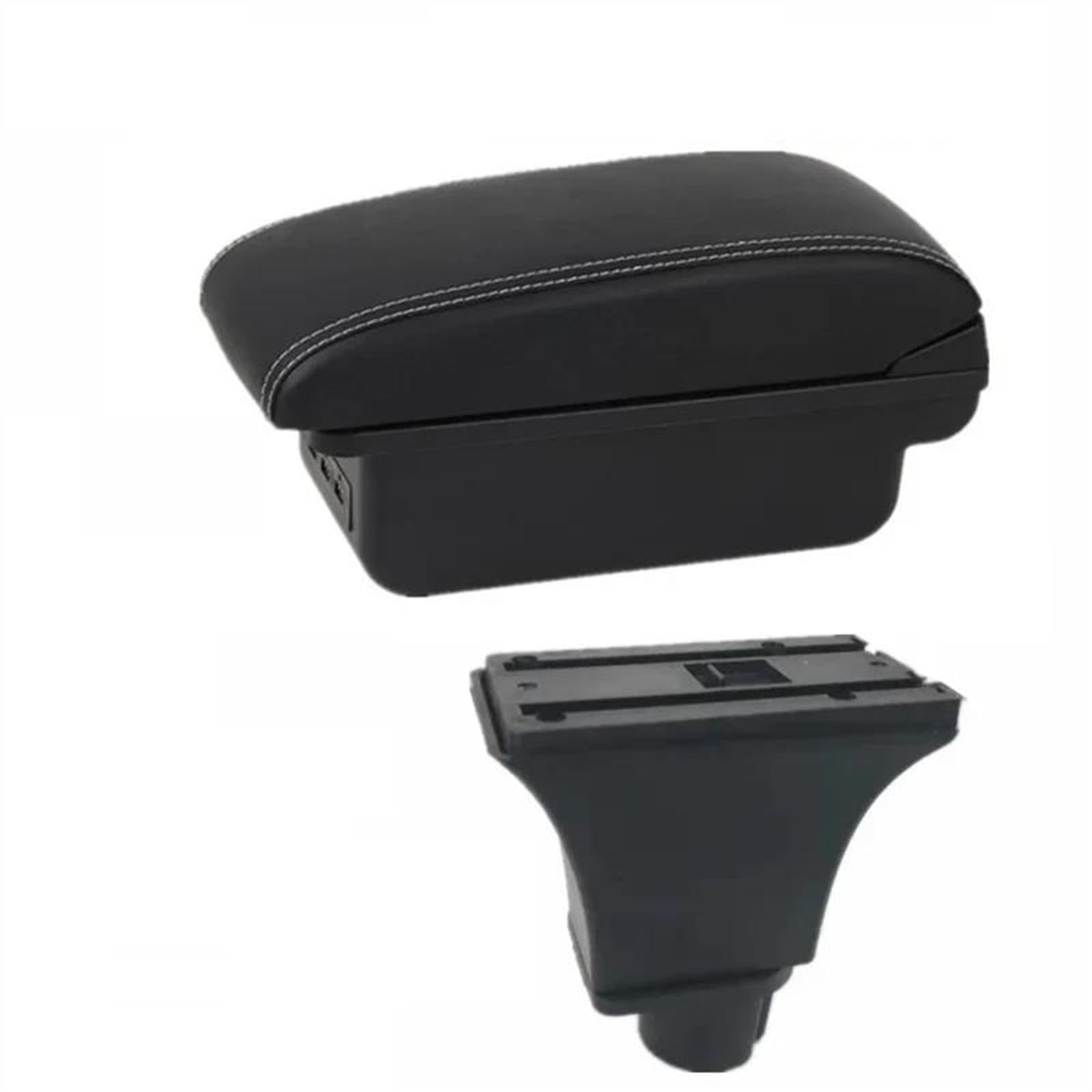 NOHEEU Center Console Armrest Storage Box For Corsa C Car Interior Parts Modification Accessories(B1 white line)