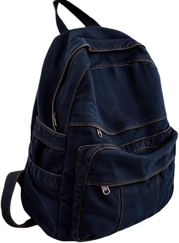 Miniatura 14 de Mochila de lona para mujeres con estética retro, mochila básica para estudiantes de secundaria/universidad, bolsa de viaje para laptop, Marrón