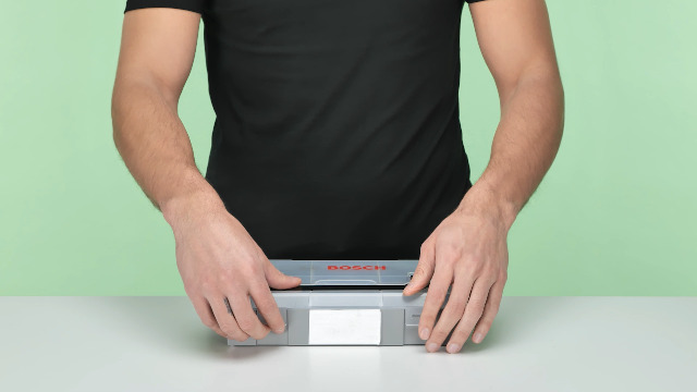 Bosch Sortimo L-Boxx Mini compacte sorteerbox in ondoorzichtig zwart