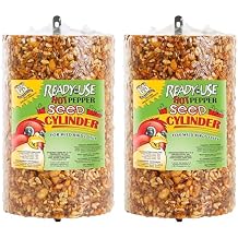 C&S Ready to Use Hot Pepper Bird Seed Cylinder, Spicy Wild Bird Outdoor Feeder with Hanger, 1.76 Pound Cylinder, 2 Pack