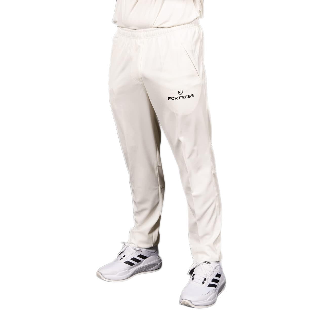 FORTRESS Men's Cricket Trousers - XS-XXL Sizes/100% Polyester Cricket Whites