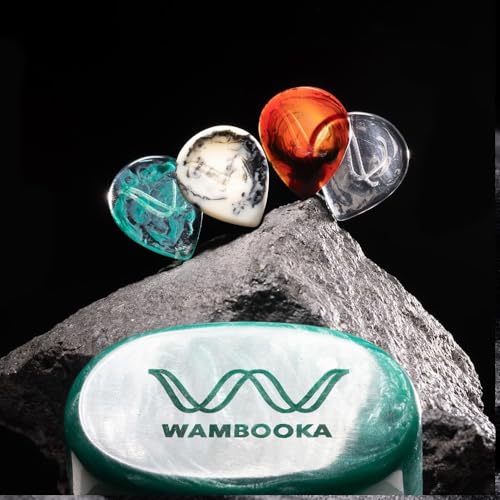 Image of RESIN-GR4 Touring Series Zero-Gravity Resin Guitar Picks Set | Pack of 4 | 2.8 mm Heavy Non-Flex Picks | Bespoke Emerald Box | Multicolor