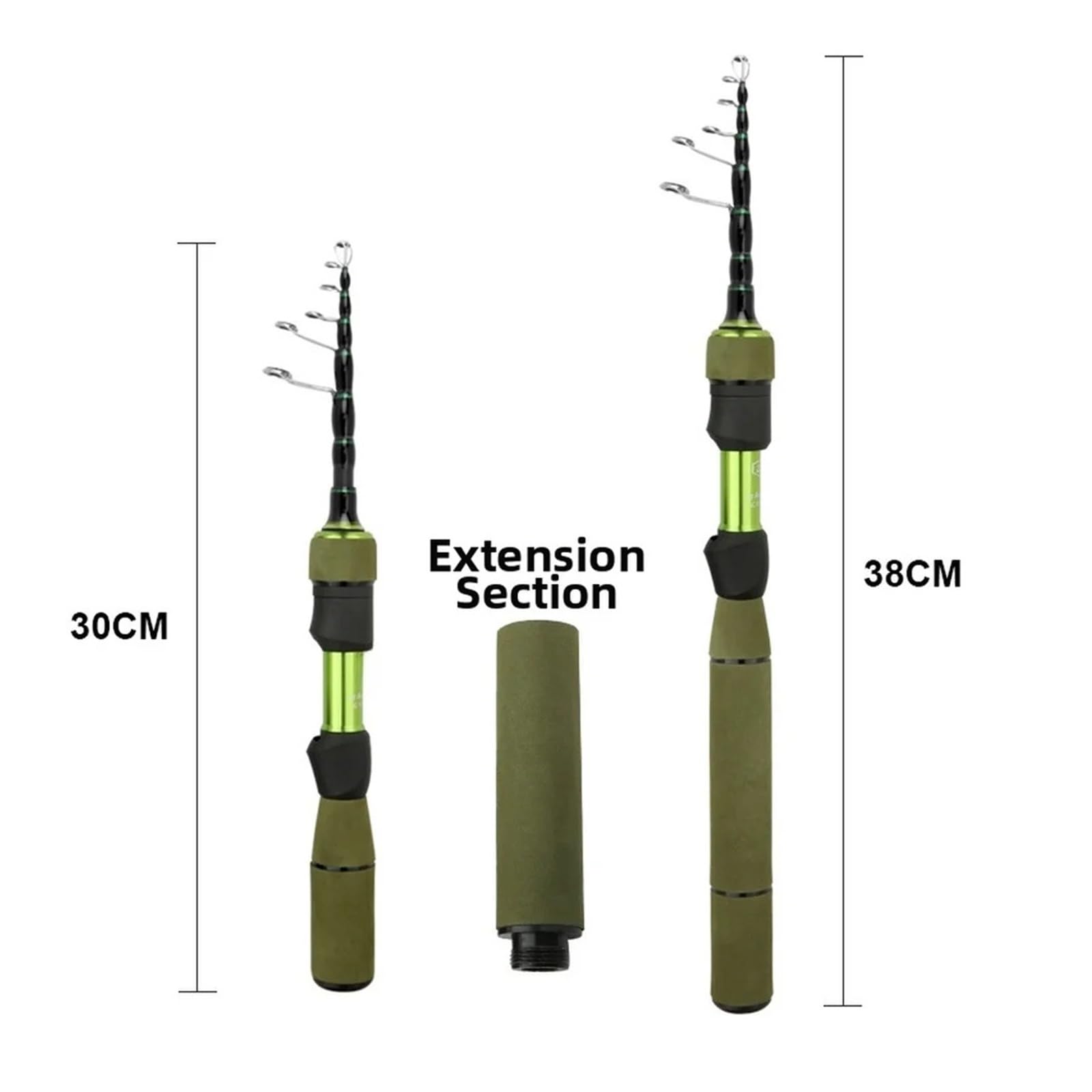 Canna da pesca telescopica in carbonio 1.8M UL Casting con accessori for attrezzatura for canna impugnatura variabile