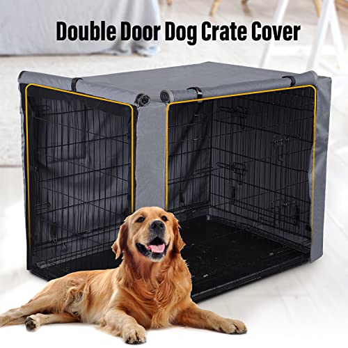 Pingko Durable Dog Crate Cover-Water Resistant Breathing Lightweight 600D Polyester Fits For 36 42 48 Inches Wire Pet Kennel Covers (42 Inch) #TOP7