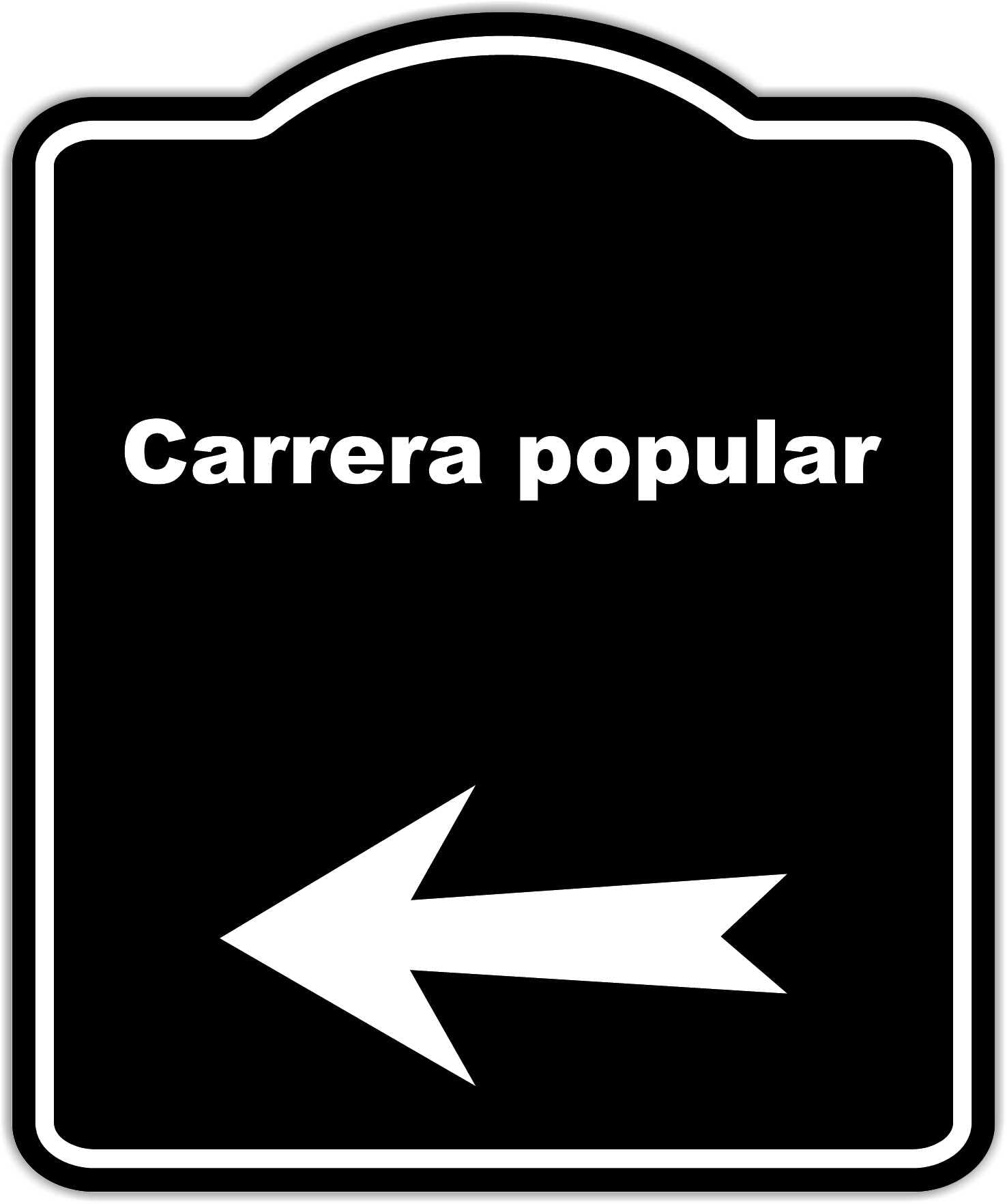 Carrera popular Spanish Black Sign Arrow Left Aluminum Composite Sign 8.5 x 10 inches