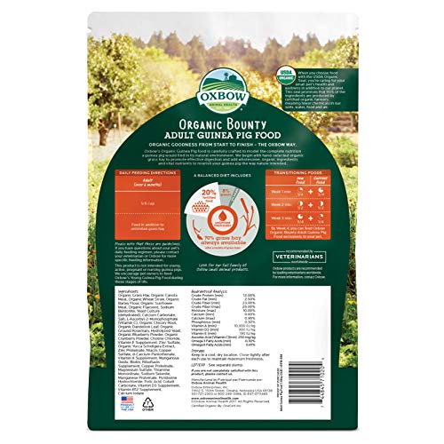 Oxbow Animal Health Organic Bounty Adult Guinea Pig Food - All Natural Adult Guinea Pig Food - 3 lb. - Image 3