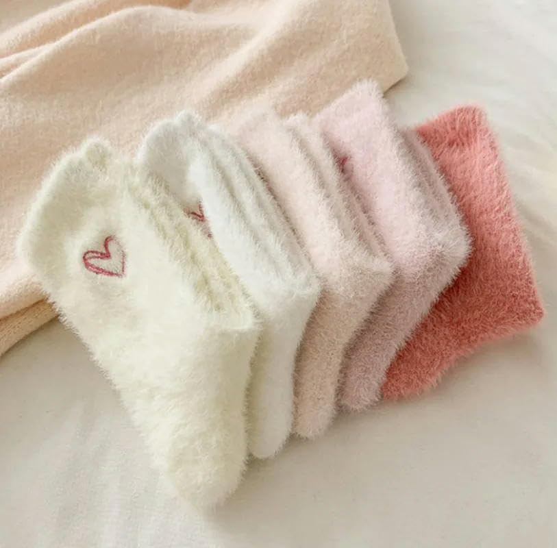Plush socks 2pc Women's Autumn And Winter Thick Warm Sleeping Plush Floor Socks