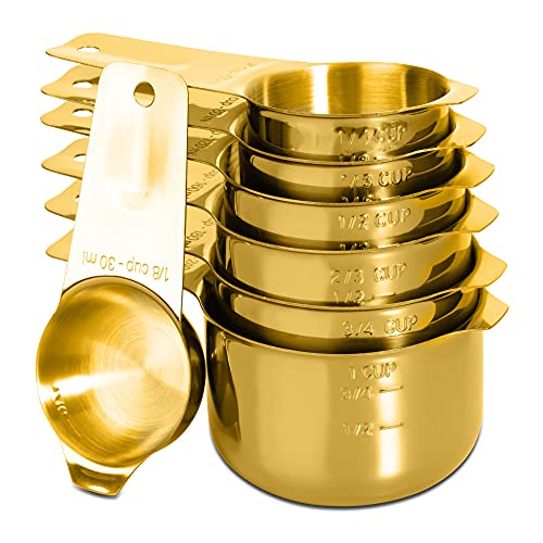 Image of 7-Piece 18 /8 Stainless Steel Measuring Cups Set, Gold