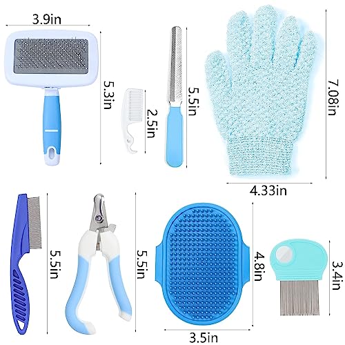 MIAOZ Rabbit Care Set including Nail Clippers and Pet Trimmer Long and File Flea Comb Shampoo Bath Brush for Rabbits Puppies Kittens Guinea Pigs - Image 2