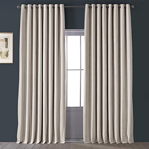 HPD Half Price Drapes Grommet Signature Blackout Velvet Curtain Extra Wide 100 X 108 (1 Panel), VPCH-VET1217-108-GR, Ivory