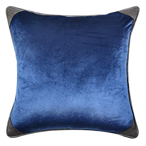 Image of Cazimo Velvet Cushion Covers for Bed, Sofa and Couch - 16 * 16 inches | Ideal for Living Room | Set of 2, Navy Blue