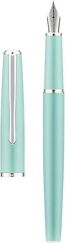 Hongdian 920S - Pluma estilográfica verde meta, pluma clásica de punta fina iridio con convertidor de tinta