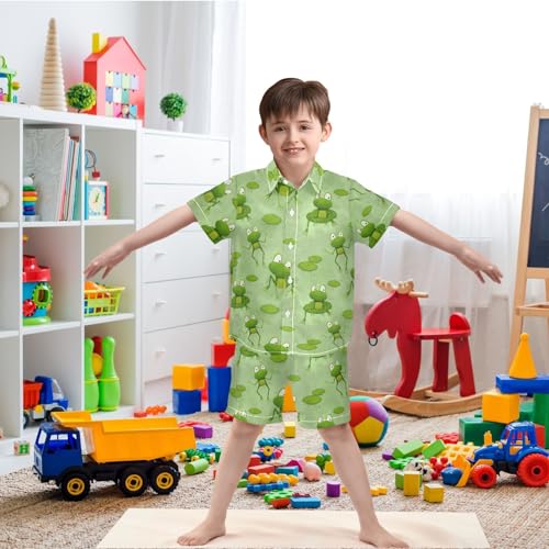 Image of visesunny Little Boys Short Sleeve T-Shirt Beach Shirts for kids children Casual Shorts Set Summer Clothes Outfits