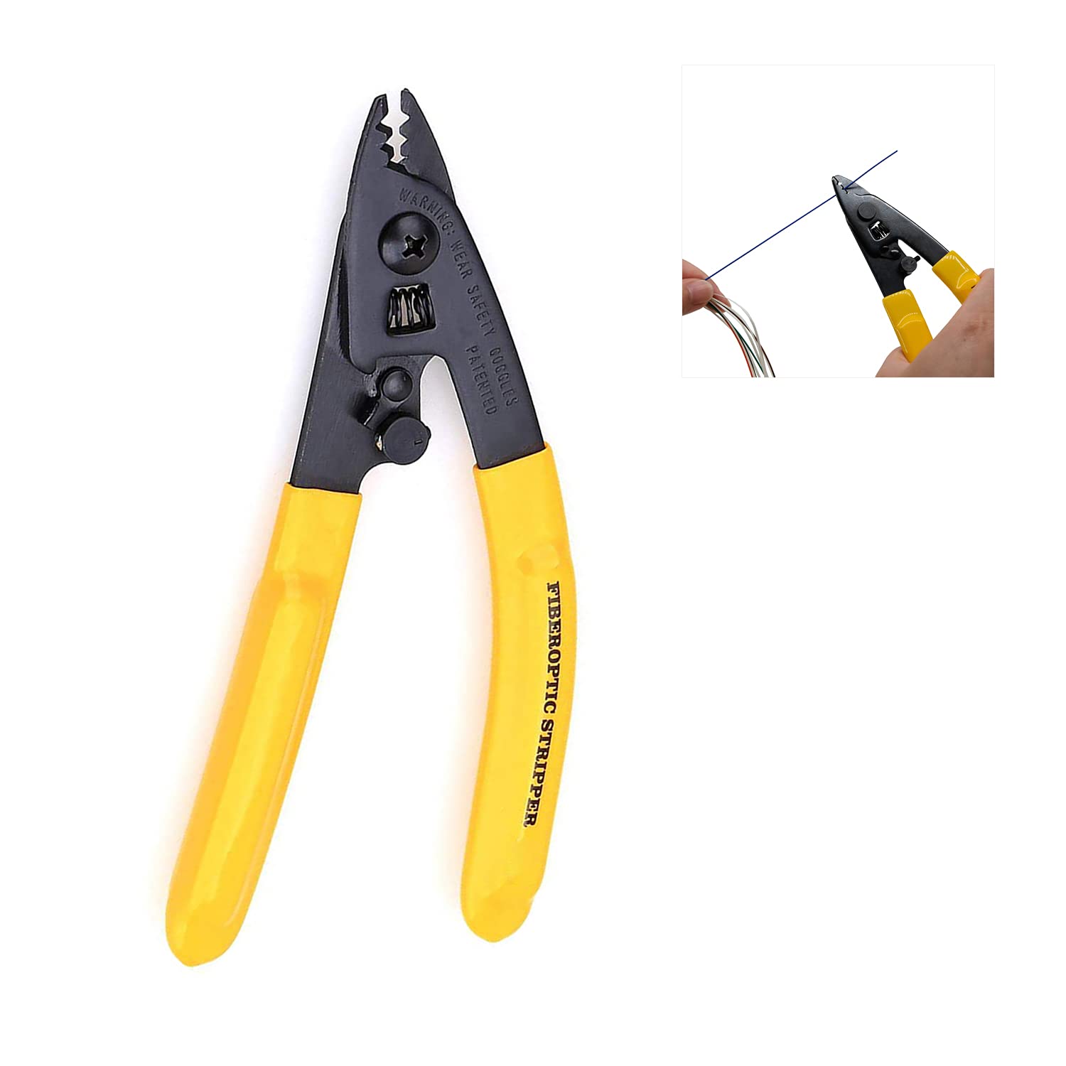 Buy GROWORD Fiber Optic Stripper,ThreePort Hole Fiber Coating stripping pliers,Laborsaving and