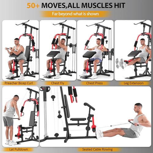 OPPSDECOR 3.0 Home Gym Equipment, All in One Workout Station with Pulley System & Seated Rowing, Multifunctional Home Gym Exercise Equipment for Full Body Strength Training Upgraded 2026 - Image 6