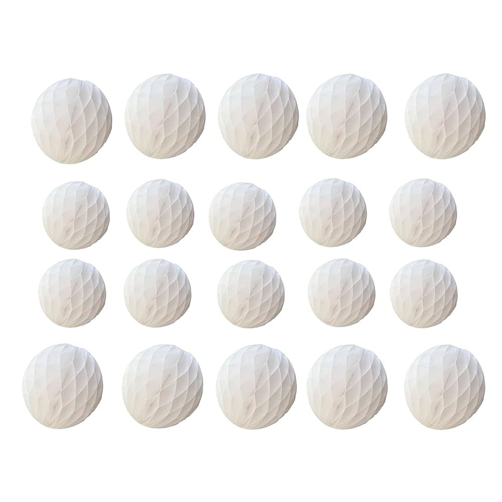 20 Waben-Blumenkugeln Aus Papier – 7,6 & 15,2 Cm, Grün/dunkelgrün, Für Deko Bei Hochzeit, Geburtstag, Party