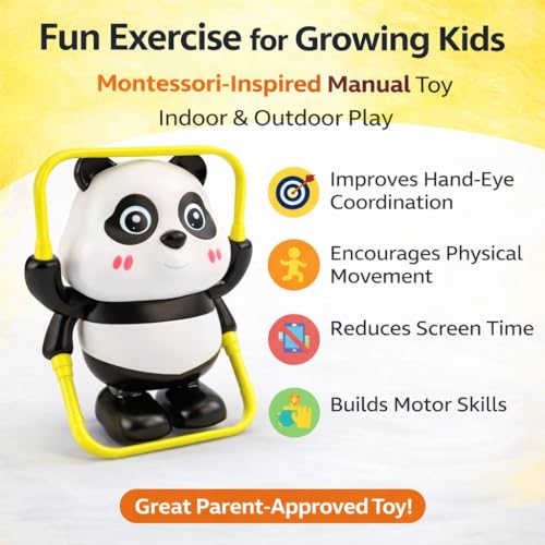 Image of Panda Wind Up Toy with Skipping | Cute Wobbling Panda Toy | Roly Poly Toys for Babies | Infant Interactive & Educational Toys for Toddlers 1-3 Years | Home Decor & Gift (Skipping Panda)