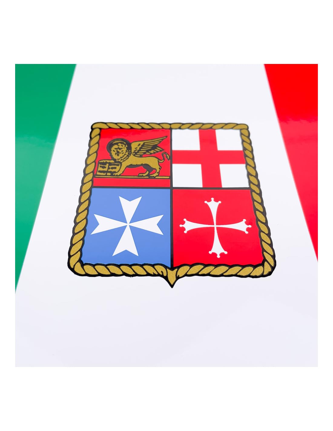 BSSTORE Bandiera Autoadesiva Marina Mercantile Italiana per Barca, Gommone e Hobby Nautici