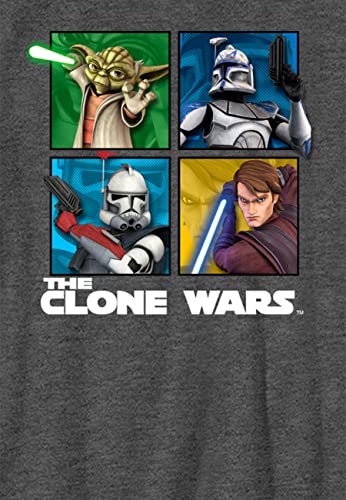 STAR WARS Clone Wars Panel Four Boy's Heather Crew Tee2