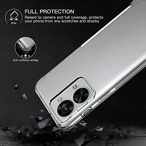 Image of WOW IMAGINE Crystal Clear Transparent Back Case Cover for 1+ OnePlus Nord 2T 5G | Full Device & Camera Protection Shockproof TPU Silicone Back Cover Case - Transparent