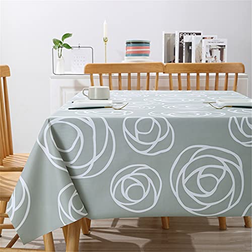 Xlabor Nappe en PVC lavable, rectangulaire imperméable à l'huile, décoration de table de jardin, motif F, 140 x 200 cm Cover