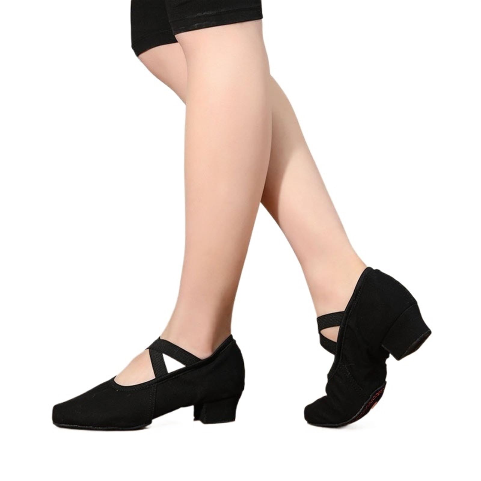 Ballettpantoffeln Damen Ballett Tanzschuhe for Mädchen Ballsaal Lehrerschuhe Damen Moderne Tango Tanzschuhe Trainingsschuhe 3,5 cm Absätze(Black,39)