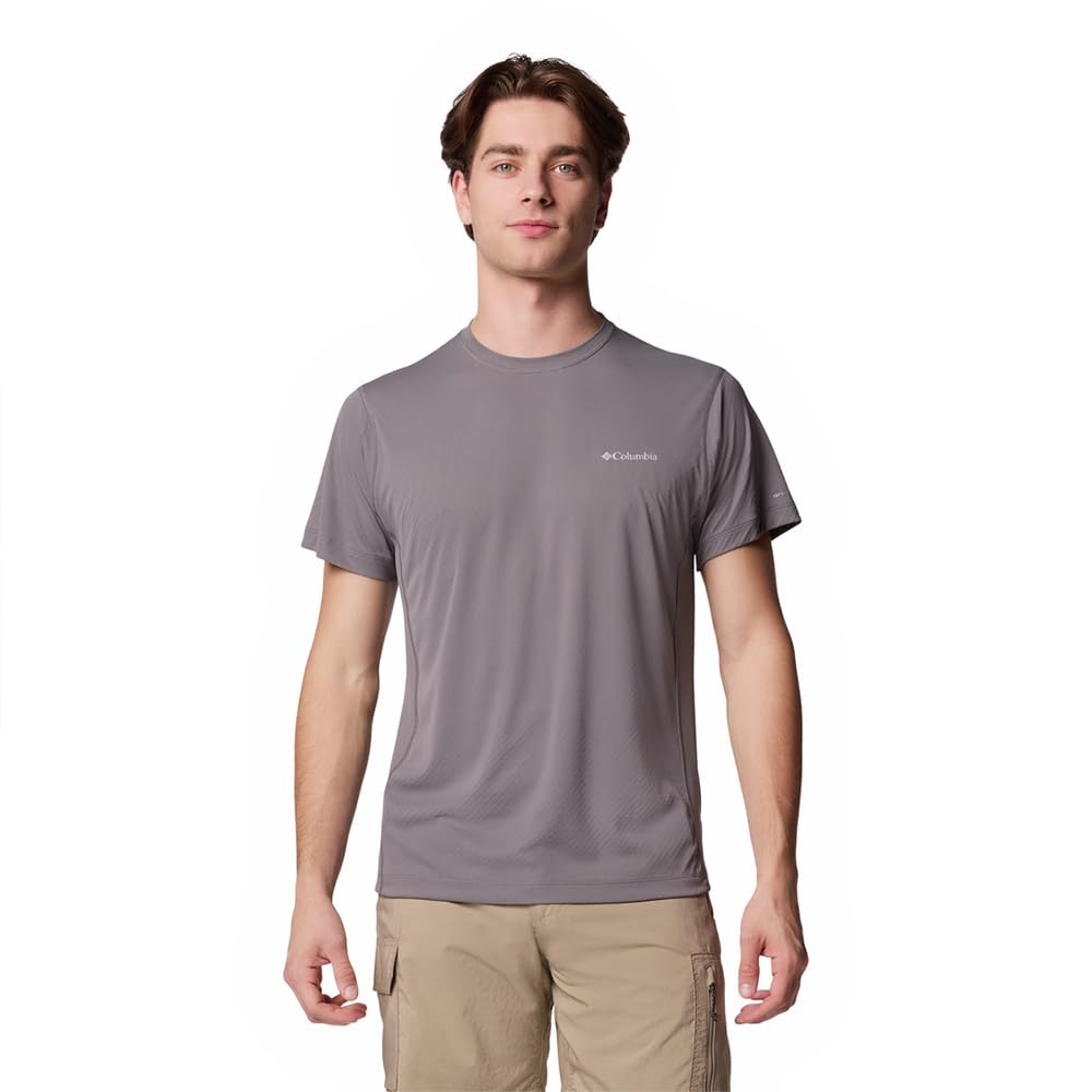 Columbia Men's Zero Rules Light Short Sleeve Crew, Technical Short Sleeve T-Shirt, City Grey, S