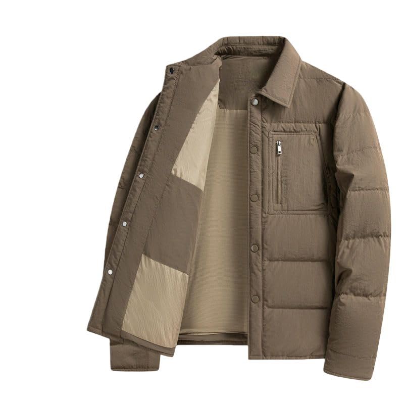 Chaqueta de plumón de invierno de diseño italiano con cuello camisa 6