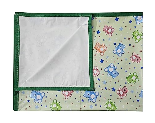 Image of EcoSoft Plastic Sheet,PVC Sheet for Kids,Rubber Sheet for Babies,Bed Wetting Protector(90 x 135 cm) (Green STARBEAR)