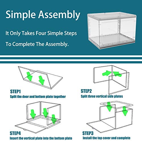 3 Pack Shoe Storage Boxes, Clear Plastic Stackable Shoe Organizer Bins, Side Opening Sneaker Holder Containers For Men/Women Sneaker Fit Up To Us Size 13 (Clear) #TOP3