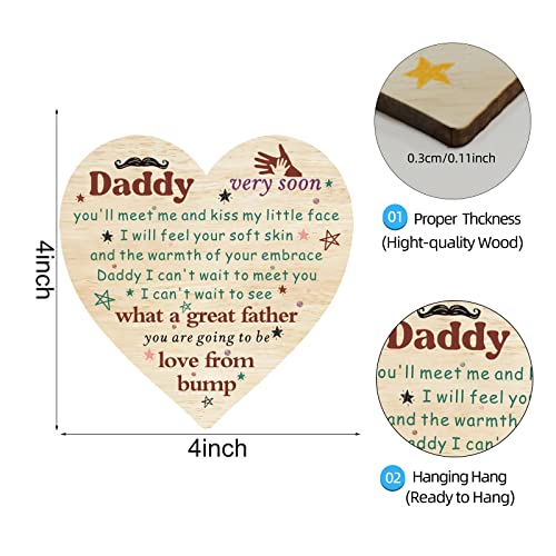 Image of CAKIROTS Daddy to Be Gifts - hi, Daddy Pregnancy Announcement Father New Born Baby Son Daughter Plaque