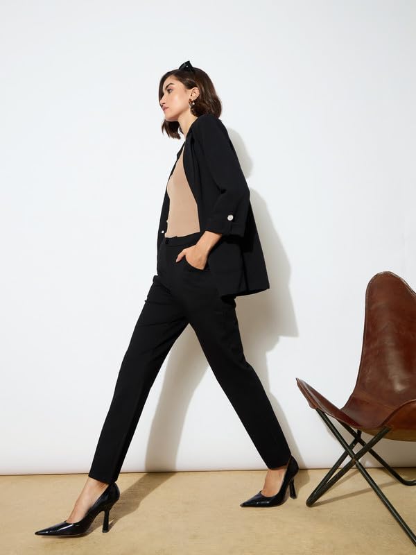 Image of Black 4-Way Stretch Tapered Pants