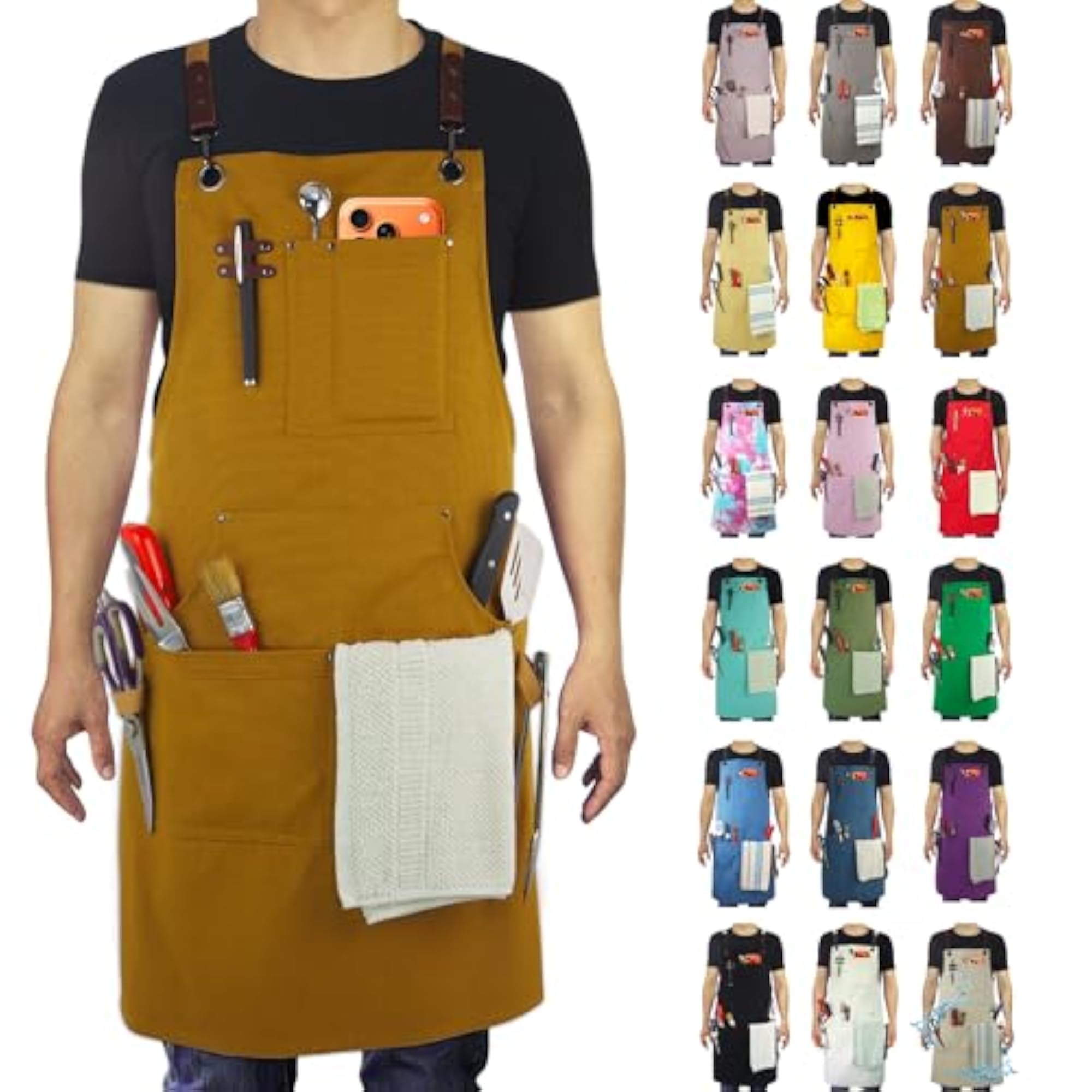 Adjustable Cotton Canvas Work Apron for Men & Women