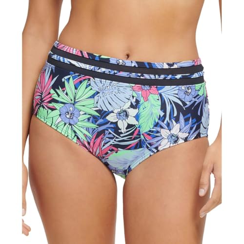 Tommy Hilfiger Women's High Waisted Full Coverage Bikini Bottom, Neo Mint, XL
