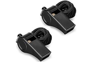 Whistle, 2 Packs Plastic Sports Whistles with Lanyard