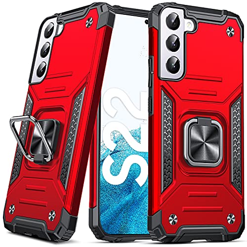 Étui de protection Galaxy S22 rouge avec béquille métallique