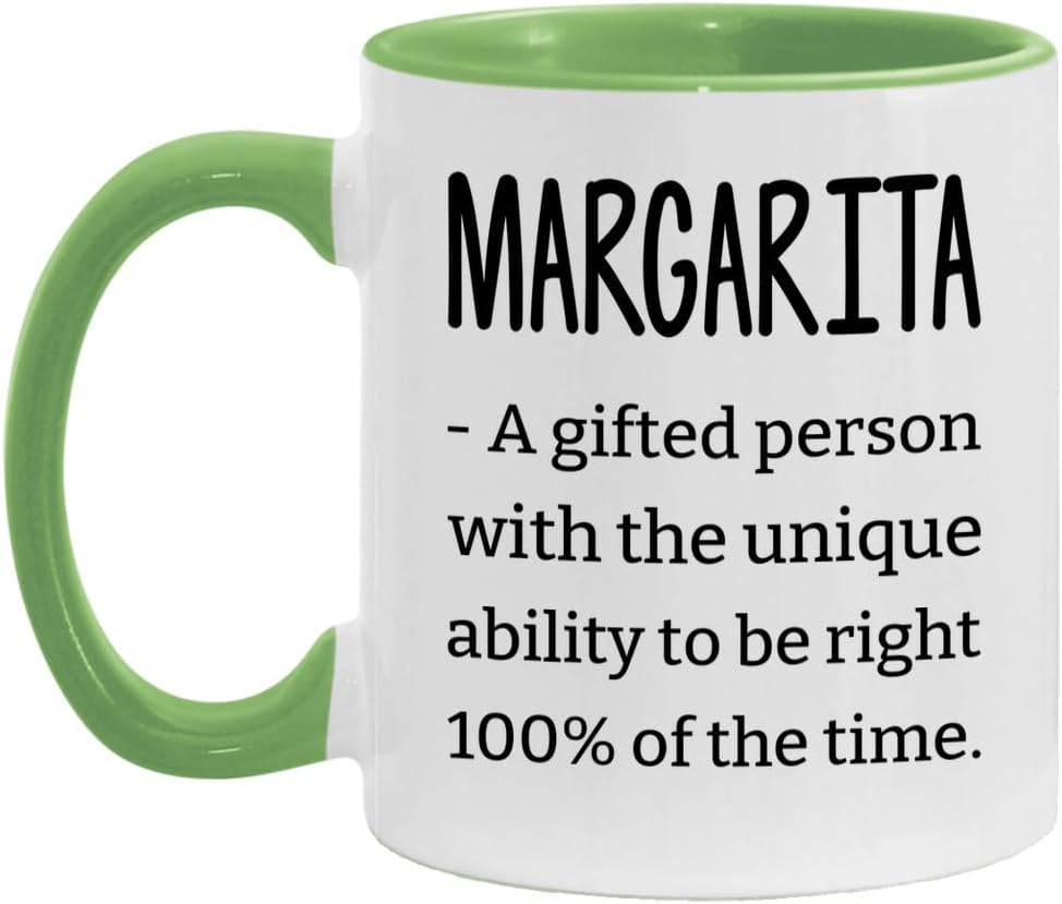 Personalized Funny margarita Definition Mug Sarcastic Cup for margarita 11oz White/Light Blue