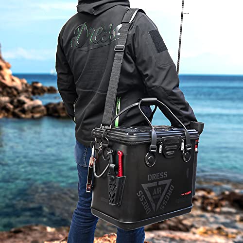 【Amazon.co.jp 限定】[DRESS] バッカン(メッシュポケット付き)ステルスブラック 約34L ロッドホルダー EVA 多機能 釣り 釣り具 釣り用ケース 防災 収納コンテナ タックルバッグ 6枚目
