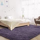 BENRON Plush Purple Fluffy Rug Ultra Soft Furry Bedroom Rugs Kids Room Carpets Non-Slipping Living R