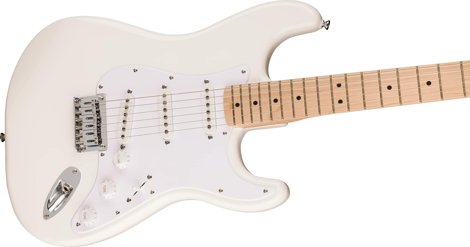 Fender Squier Sonic Stratocaster Poplar Electric Guitar With Gig-Bag, Polishing Cloth, Strap, Picks & E-Book - White - Image 4 thumbnail