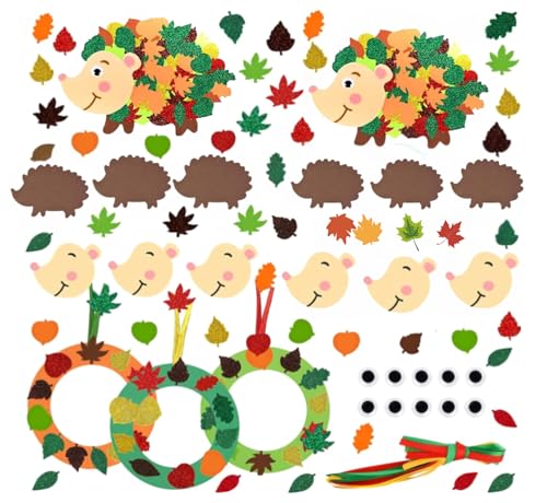 JIASHA Igel Bastelsets für Kinder, 6 Stück Igel Herbst Kreativsets, herbst...
