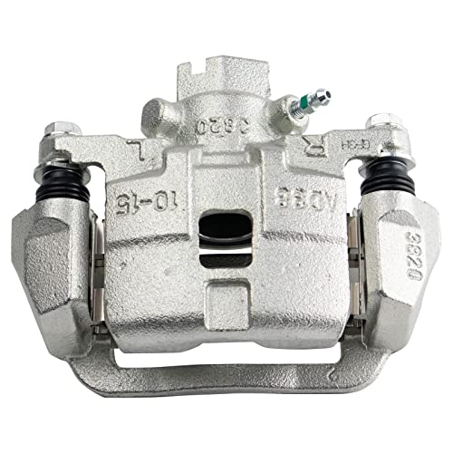 Image of TRQ Rear Driver and Passenger Side Brake Caliper Set Caliper Brackets Hardware Compatible with 03-06 Subaru Baja 00-04 Legacy 00-04 Outback